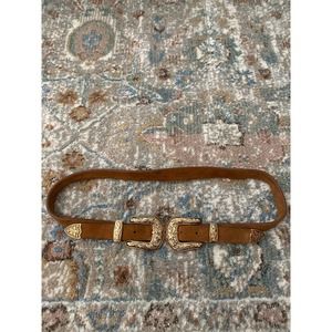 B-Low the Belt Bri Bri Brown Gold Western Belt Medium